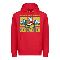 Red Geocaching, geocaching travel bug, geocache, Premium Hoodie - artisFamous