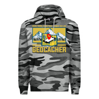 Slate Camo Geocaching, geocaching travel bug, geocache, Premium Hoodie - artisFamous