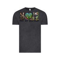 Vintage Black Peace Love Giant Panda Vintage Tee - LillyAllenDesigns