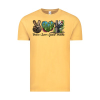 Vintage Mustard Peace Love Giant Panda Vintage Tee - LillyAllenDesigns