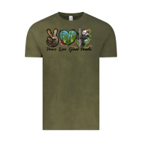 Vintage Olive Peace Love Giant Panda Vintage Tee - LillyAllenDesigns