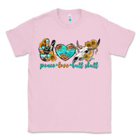 Bubblegum Pink peace love bull skull bbs Classic Tee - BundleAndBundleShop