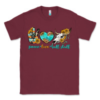 Burgundy peace love bull skull bbs Classic Tee - BundleAndBundleShop
