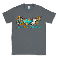 Charcoal Heather peace love bull skull bbs Classic Tee - BundleAndBundleShop