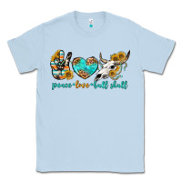 Dusty Blue peace love bull skull bbs Classic Tee - BundleAndBundleShop