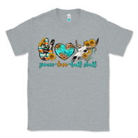 Heather Grey peace love bull skull bbs Classic Tee - BundleAndBundleShop