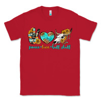Red peace love bull skull bbs Classic Tee - BundleAndBundleShop