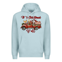 Blue Mist it's christmas y'all truck with farm animals Premium Hoodie - RanaPortraitStore