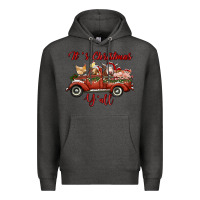 Charcoal Heather it's christmas y'all truck with farm animals Premium Hoodie - RanaPortraitStore