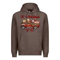 Coffee it's christmas y'all truck with farm animals Premium Hoodie - RanaPortraitStore