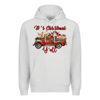 Dove Grey it's christmas y'all truck with farm animals Premium Hoodie - RanaPortraitStore