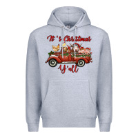 Heather Grey it's christmas y'all truck with farm animals Premium Hoodie - RanaPortraitStore