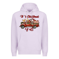 Lilac it's christmas y'all truck with farm animals Premium Hoodie - RanaPortraitStore
