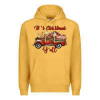 Mustard it's christmas y'all truck with farm animals Premium Hoodie - RanaPortraitStore
