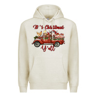 Oatmeal Heather it's christmas y'all truck with farm animals Premium Hoodie - RanaPortraitStore