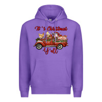 Purple it's christmas y'all truck with farm animals Premium Hoodie - RanaPortraitStore
