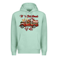 Seafoam it's christmas y'all truck with farm animals Premium Hoodie - RanaPortraitStore