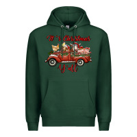 Sports Green it's christmas y'all truck with farm animals Premium Hoodie - RanaPortraitStore