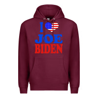 Burgundy i love joe biden Premium Hoodie - artisFamous