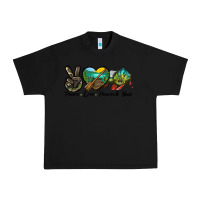 Black Peace Love Peacock Bass Urban Heavy Tee - LillyAllenDesigns