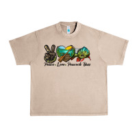 French Oak Peace Love Peacock Bass Urban Heavy Tee - LillyAllenDesigns