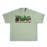 Oil Green Peace Love Peacock Bass Urban Heavy Tee - LillyAllenDesigns