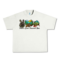 Pistachio Peace Love Peacock Bass Urban Heavy Tee - LillyAllenDesigns