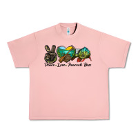 Salmon Peace Love Peacock Bass Urban Heavy Tee - LillyAllenDesigns