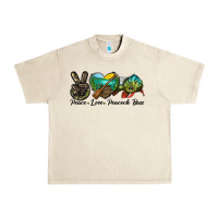 Sandshell Peace Love Peacock Bass Urban Heavy Tee - LillyAllenDesigns