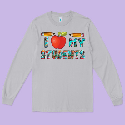 I Love My Students With Pen And Long Sleeve Tee Designed By Artiststas