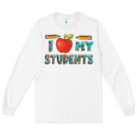 White i love my students with pen and Long Sleeve Tee - Artiststas