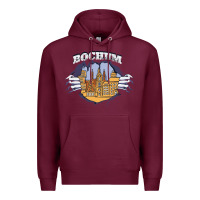 Burgundy Bochum city Premium Hoodie - artisFamous