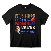Black It's Hard To Beat A Person Who Never Gives Up Heavy Core Tee - BundleAndBundleShop