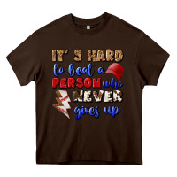 Chocolate Brown It's Hard To Beat A Person Who Never Gives Up Heavy Core Tee - BundleAndBundleShop