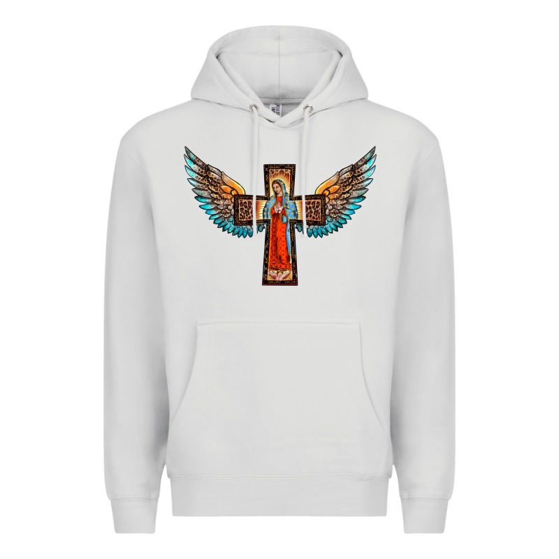 Our Lady Of Guadalupe Cross With Wings Premium Hoodie by BarkalooDesign | Teevron