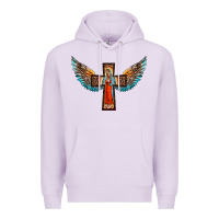 Lilac our lady of guadalupe cross with wings Premium Hoodie - BarkalooDesign