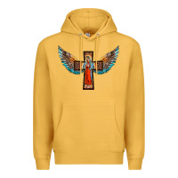 Mustard our lady of guadalupe cross with wings Premium Hoodie - BarkalooDesign