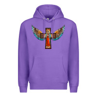 Purple our lady of guadalupe cross with wings Premium Hoodie - BarkalooDesign