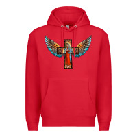 Red our lady of guadalupe cross with wings Premium Hoodie - BarkalooDesign