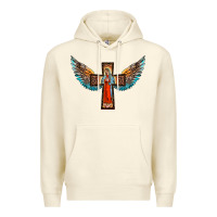 Sandshell our lady of guadalupe cross with wings Premium Hoodie - BarkalooDesign