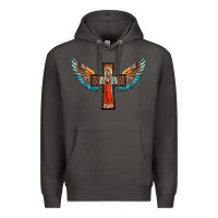 Smoke our lady of guadalupe cross with wings Premium Hoodie - BarkalooDesign