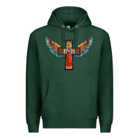Sports Green our lady of guadalupe cross with wings Premium Hoodie - BarkalooDesign