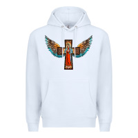 White our lady of guadalupe cross with wings Premium Hoodie - BarkalooDesign