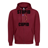 Burgundy Stupid Cupid Zipper Hoodie - Bettercallsaul