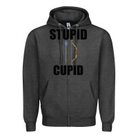 Charcoal Heather Stupid Cupid Zipper Hoodie - Bettercallsaul