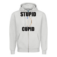 Dove Grey Stupid Cupid Zipper Hoodie - Bettercallsaul