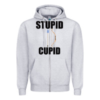 Heather Grey Stupid Cupid Zipper Hoodie - Bettercallsaul