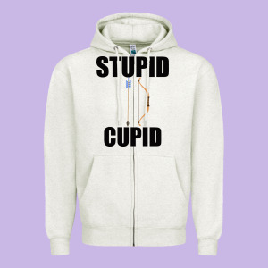 Stupid Cupid Zipper Hoodie Designed By Bettercallsaul