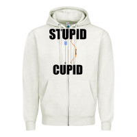 Oatmeal Heather Stupid Cupid Zipper Hoodie - Bettercallsaul