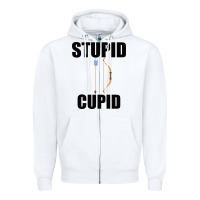White Stupid Cupid Zipper Hoodie - Bettercallsaul